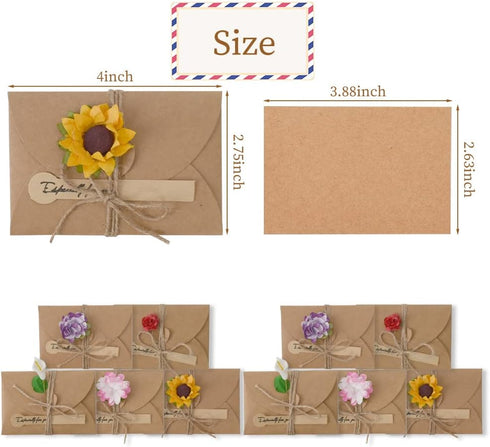 Flower Card Envelopes, Cute Mini Seed Holders with Heart Shaped Clasp, 10PCS 4 x 2.75 inch