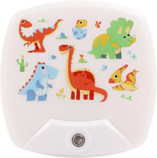 Omeet 2 Pack - Cartoon Dinosaur LED Plug-in Night Light for Kids -