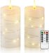 Amagic Flameless Candles with Embedded String Lights, 11-Key Remote & Timer, 3D