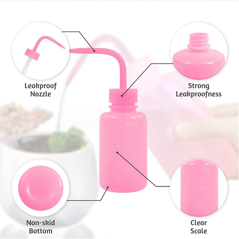 4 Packs 150ml) Tattoo Wash Bottle Water Squirt Squeeze Diffuser Bottles (Pink