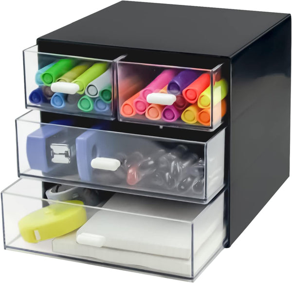Desk Organizer with Drawer, Plastic Storage Box, Office Stationery Supplies Organizers, Desktop Organizer for Home,