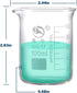 Glass Beakers, Pack of 6, 3 Graduated Griffin Beakers (250ml, 100ml, 50ml), 3 Glass Droppers (3ml per Drop)