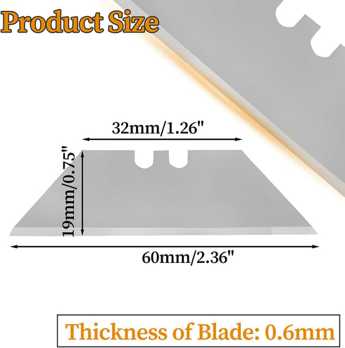 100 Pack Utility Knife Blades, SK5 Steel Box Cutter Blades Replacement Blades, Razor Standard Blades for Most Standard Utility Knives
