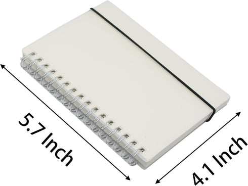 Yansanido 2 Pcs A6 Clear Graph Paper Hardcover Spiral Notebooks, 5.7 Inch x 4.1 Inch, 160 Pages (80 Sheets) Thick Paper
