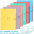 Selizo 6 Pcs Expanding File Folder with 5 Pockets Organizer Plastic A4 Size and 168 Pcs File Folder Labels for School Teacher and Office by selizo