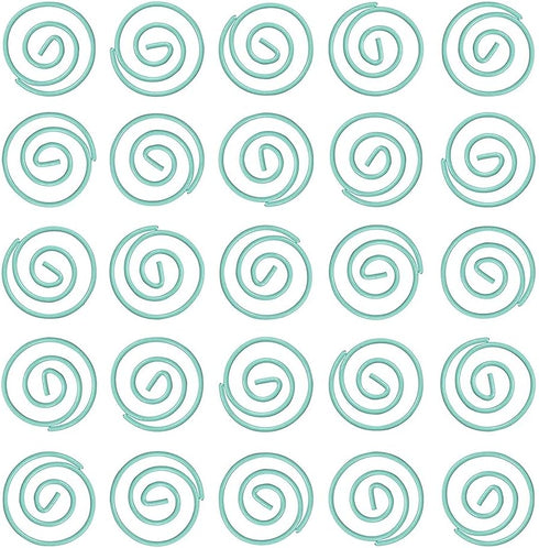 JAM PAPER Circular Paper Clips, Round Paperclips, Teal, 50/Pack