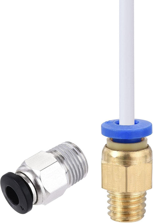 uxcell Pneumatic PTFE Air Tubing Kit with M8 G1/8 Push to Connect Fittings, 4mm OD 2M White