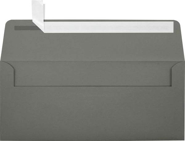 LUXPaper Business Envelopes #10 | Peel & Press | 4 1/8" x 9 1/2" | Smoke Gray | 50 Qty, 80lb. Text