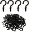 Small Black Ceiling Hooks 1/2'' Screw-in Light Hooks DIY Jewelry Hook (60 Pack)