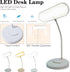 TUUWAI Dimmable, 3 Desk Lamp, Eye-Caring LED for Students, Touch Color Modes, USB-C Rechargeable, Flexible Gooseneck