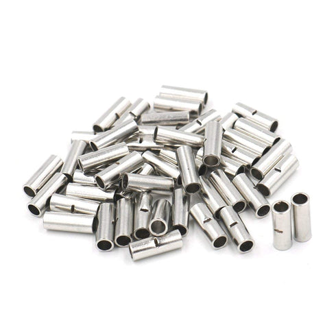 Baomain 75pcs Copper Metal Uninsulated Wire Ferrule Cable Crimp Terminals, 10-12 AWG, 14-16 AWG, 18-22 AWG