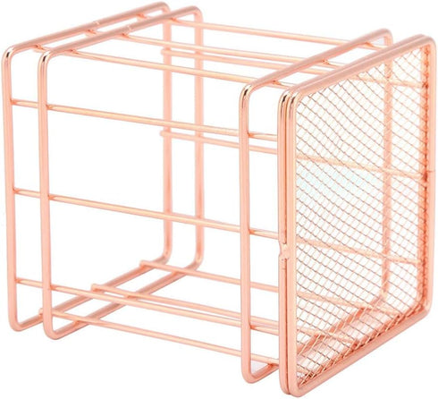 Iron Storage Basket for Makeup Organizer - Small Things Desktop Decor Iron Box Rose Gold