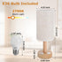 Cozy Small Bedside Table Lamp with AC Outlet, Natural Wood Base & Linen Shade, Mini Cute Warm White Nightstand Boho