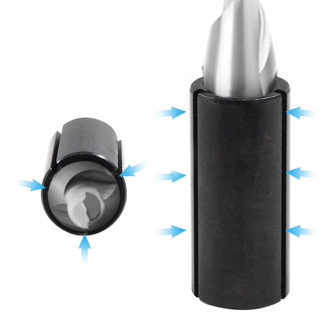 Unlorspy 2PCS 12.7mm (1/2") 8mm (5/16") Router Conversion Chuck Adapter to Black Carbon Steel Router Collet Converter