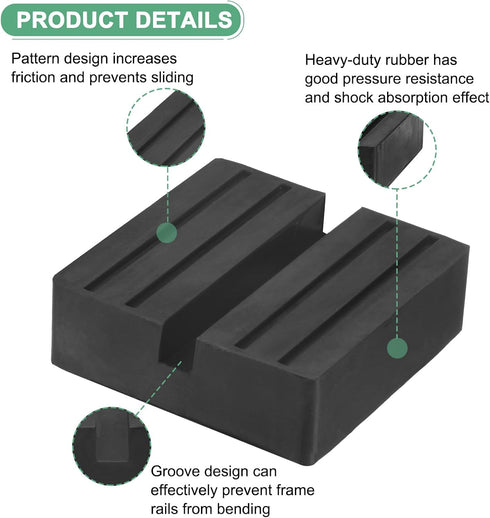 4-Pack 3 Inch Pinch M METERXITY Floor Jack Rubber Pad, Universal Rail Weld Stand Jack Square Pad Adapter for Change