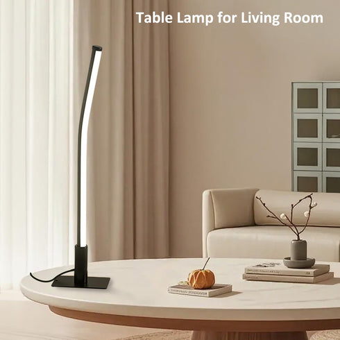 GEPROSMA Set 2, 17.32"/44CM 5V 2A),Minimalist Design,3 Dimmable,Nightstand Slim Metal Table Lamp Bedside Lamp of Modern