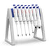 FOUR E'S SCIENTIFIC Laboratory Pipette Stand, Plastic Linear Holder for 7-8 Micropipettes (Pipettes Not Included)