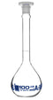 EISCO Volumetric Flask, 100ml - Class A, ASTM - Tolerance ±0.08ml - Polypropylene Stopper - Single, White Graduation - Borosilicate Glass