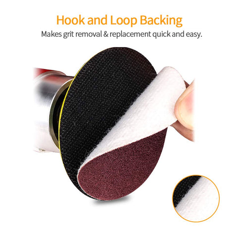 SPEEDWOX 100pc 2 inch Sanding Discs, Hook and Loop Sandpaper 180 Grit for Sanders Drill Grinder Rotary Tools