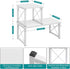 ELITEROO White Wood Desktop Shelf, 2 Tier Freestanding Small Bookshelf, Adjustable Storage Organizer for Kitchen