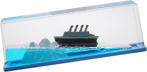 XEXBMNA Latest Model Unsinkable Titanic Wavey Boat Toy Model Desk Acrylic Paperweight Liquid