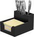 Black Sticky Note Holder, Silicone Memo Holder with Pen or Card Slots, Fits 3x3 Inches Sticky Notes, Dispenser
