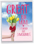 NobleWorks Jumbo Card for Mothers Day, 8.5 x 11 Inch, Funny Card of Appreciation, Great Job Mom