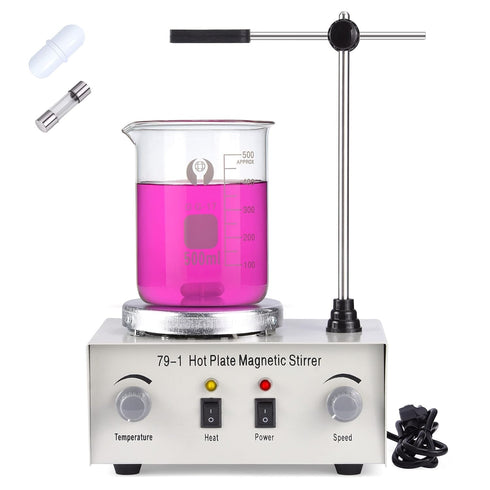 Slendor Magnetic Stirrer Hot Plate Mixer 79-1, Lab Stirrers Hotplate Max 2400 RPM with Stir Bar and Stand