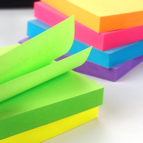 Sticky Notes 3x3 inch, Bright Colors Self-Stick Pads, 8 Pads/Pack, 85 Sheets/Pad, Total 680 Sheets for Office Use