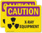 (2 Pack) OSHA Caution Radiation Sign, X-Ray Equipment Vinyl Label Decal 5 Inch X 3.5 Inch, Weather Resistant