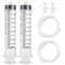 DEPEPE 2pcs 100ml Large Plastic Syringe with 2pcs 47in Handy Tubing and Luer Connections for Labs, Measuring