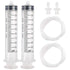 DEPEPE 2pcs 100ml Large Plastic Syringe with 2pcs 47in Handy Tubing and Luer Connections for Labs, Measuring