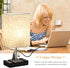 Generic Dimmable Bulb, Pull Chain Desk Lamp with AC Outlet, Linen Bedside Lamp with Two Phone Stands, Table Lamp