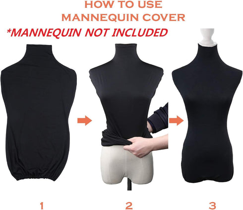 NAVADEAL Black Superb Mannequin Fabric Cover, Soft Stretchy for Fashion Designer Retail Boutique Store