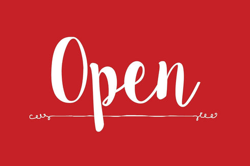 NAHANCO Open/Closed Metal Hanging Sign Kit, 12”W x 8”H, Red/White