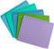 Blue Summit Supplies 100 Pack Straight Cut File Folders, Assorted Blue, Green, Purple, Letter Size, Single Tab