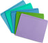Blue Summit Supplies 100 Pack Straight Cut File Folders, Assorted Blue, Green, Purple, Letter Size, Single Tab