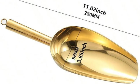 Generic Stainless Steel Ice Shovel, Flats Bottom Cube, Bar Tool, Supermarket Rice, Sugar Block Tea(Golden Large)