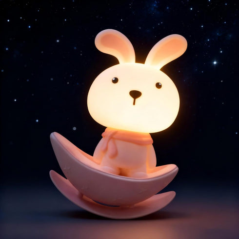 ShonlPin Night Lights for Kids,Rechargeable Nursery Night light,Small Lamps for Baby Nursery,Pink Lamps Bunny, Soft
