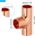 PATIKIL 3/8" ID 1mm Thick Tee Copper Fitting, 5pcs 99.9% 3 Way Pure Copper for Plumbing HVAC