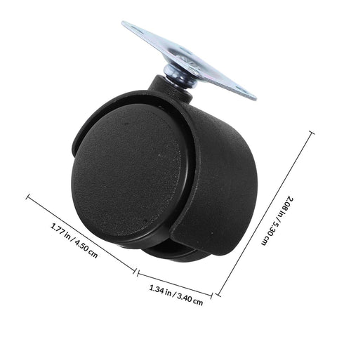 HINTRMENT 12pcs Black Plastic Furniture Caster Wheels, Small Swivel Chair Leg Casters Replacement for Office Chairs