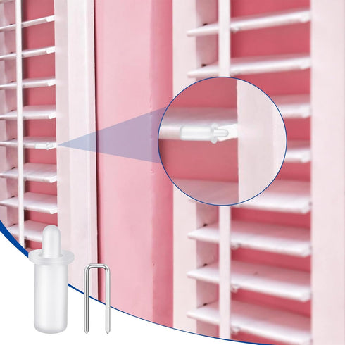 40 Pieces Plantation Shutter Repair Tool Set, 20 Pcs Louvers Staples and 20 Pcs Spring Loaded Shutter Pins
