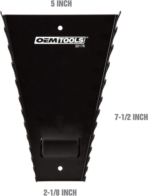 OEMTOOLS 22176 Pro Magnetic Wrench Organizer, 12 Wrench Storage Rail, SAE and Metric Tool Drawer Organizers For Tool Boxes And Metal Surfaces, Black by OEMTOOLS