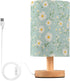 ALAZA Bedside Table Lamp for Bedroom Daisy Floral Nightstand LED Light Lamps