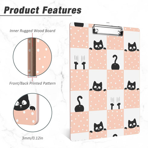 Rimilak 8.5x11" Wood Clipboard, Cute Custom Pattern Clipboards for Teachers, Kids, Women, Back to School, Office Supply