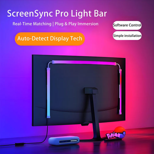 wacuaao 32 Inch (32 inch) Monitor Backlight - Smart LED Strip for PC Monitor Sync - Cinematic Screen Color and Music