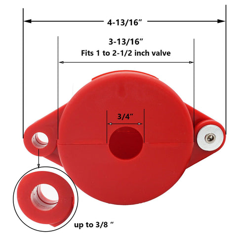 Gate Valve Lockout Device with Safety Padlock for Water Spigot Faucet Locks, 1 to 2-1/2 Inch, 1 Pack