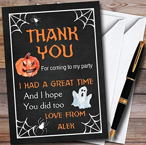 The Card Zoo Eat Drink Pumpkin Personalized Halloween Party Thank You Cards