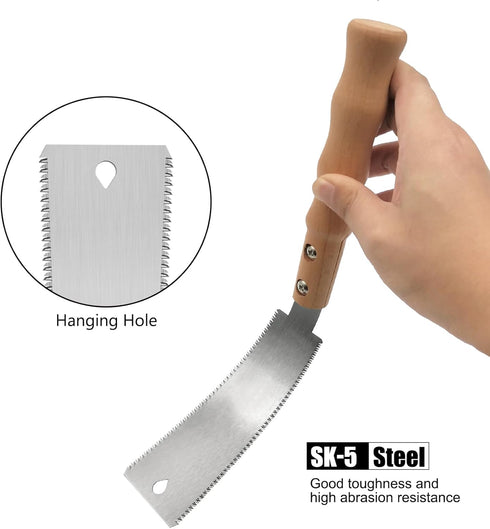 Japanese Hand Saw, 6 Inch Double-sided Flush Cut Saw for Hardwood & Softwood Woodworking Trim (15/17TPI)