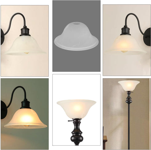 1.625" 4.13 inch, 9.45 inch. Giluta Small Floor Lamp Glass Shade Replacement Globe -Fitting Opening Modern Alabaster